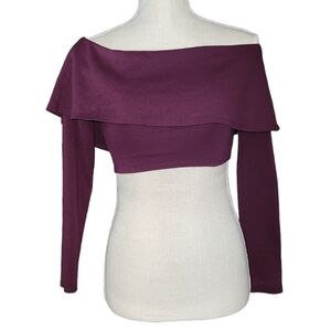 Charlotte Russe Purple Off the Shoulder Top - Small